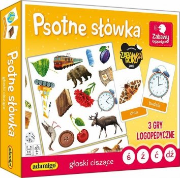 Psotne słówka. Głoski ciszące gra ADAMIGO 7301