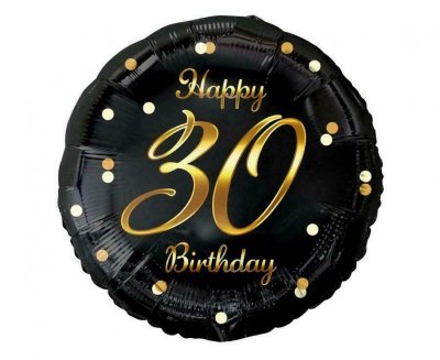 Balon foliowy B&C Happy 30 Birthday czarny, nadruk złoty 18 GoDan