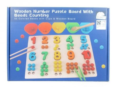 Puzzle drewniane wielofunkcyjne Układanka i kulki BIGTOYS