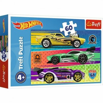 Puzzle 60el Wyścig. Hot Wheels Mattel 17389 Trefl