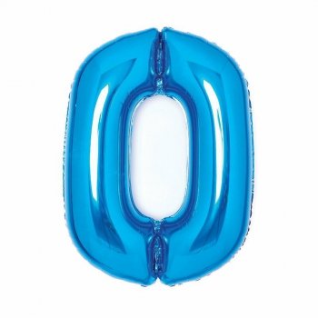 Balon foliowy cyfra 0 niebieska 47x66cm 9914050