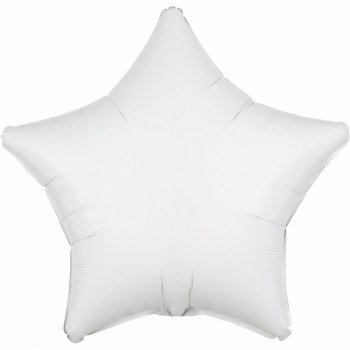 Balon foliowy metalik biały gwiazda 48cm 9914091