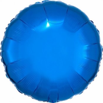 Balon foliowy metalik niebieski okrągły 43cm luzem 9914068-92