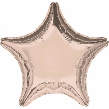 Balon foliowy metalik różowe złoto gwiazda 48cm luzem 9914094-92