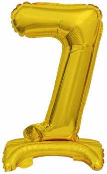 Balon foliowy mini cyfra 7 ze stopką złoto 22x40cm 9910075