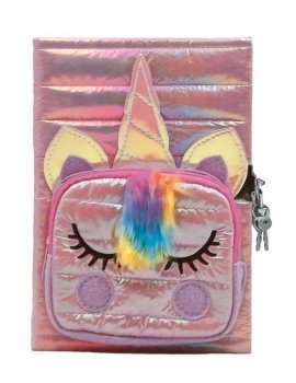 Pamiętnik Puffy Unicorn z kieszonką, różowy STN 8721