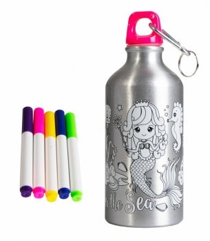 Bidon metalowy 500ml z Syrenką do kolorowania 2000030