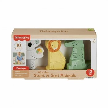 Fisher-Price Drewniane zwierzątka Układaj i sortuj HXV04 MATTEL