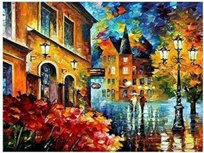 Diamentowa mozaika Spacer po jesiennym mieście 30x40cm 1007753