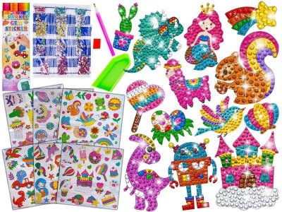 Haft Diamentowy Mozaika Diamentowa Naklejki Mega Zestaw 127 Naklejek MIX
