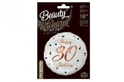 GODAN Balon foliowy 18" Happy30Bday róż/zł FG-O30B 55716