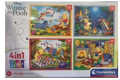CLEMENTONI - PUZZLE CLE puzzle 4w1 SuperKolor Kubuś Puchatek 21514