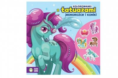 ZIELONASOWA Kolorow.z tatuaż.Jednorożce i koniki 92045