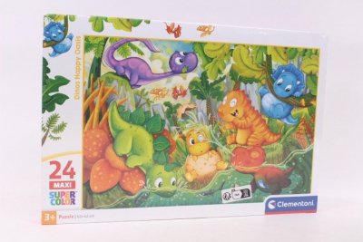 CLEMENTONI - PUZZLE CLE puzzle 24 maxi SuperKolor DinosHappOasis 28524