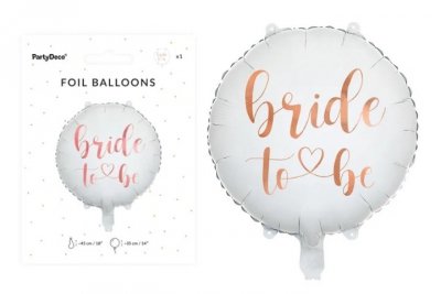 PARTYDECO Balon foliowy Bride to be 45cm biały 05303