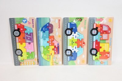 HIPO Puzzle pojazdy 11x22cm 6rodz HPAW01 44195