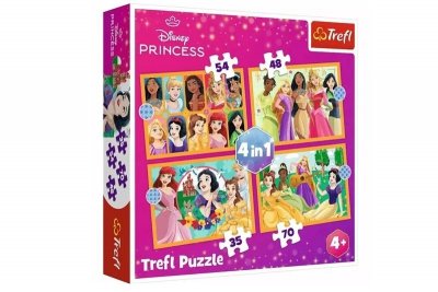 TREFL PUZZLE 4w1 Bajkowe historie/Disney Princess 34651