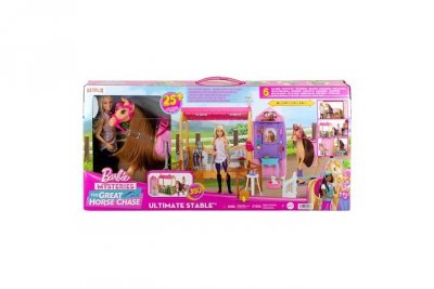 MATTEL Barbie lalka + konik + stajnia HXJ44 /2