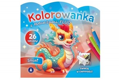 SKRZAT-WYDAWNICTWO Kolorow.z tatuaż.FLUO Smoki 78886 