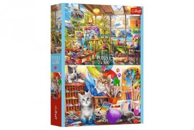 TREFL PUZZLE 2x500 Sztuka malowania 37530