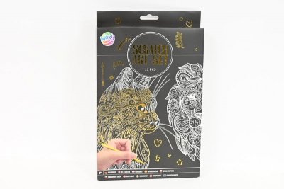 OMEGA TOYS Zestaw do zdrapywania A4 Kot 27804