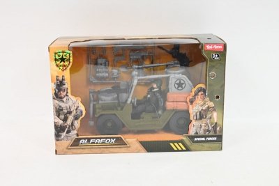 OMEGA TOYS Zestaw militarny jeep+żołnierz 06087