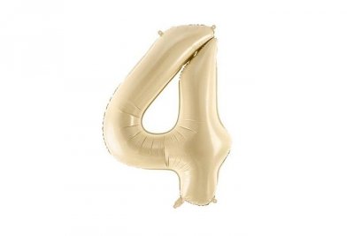 PARTYDECO Balon fol.Cyfra 4 72cm beż 35102