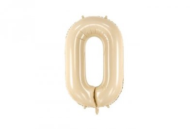 PARTYDECO Balon fol.Cyfra 0 72cm beż 34945