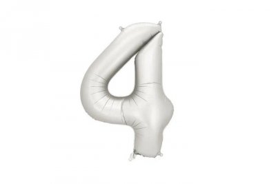 PARTYDECO Balon fol.Cyfra 4 86cm srebrny mat 82731