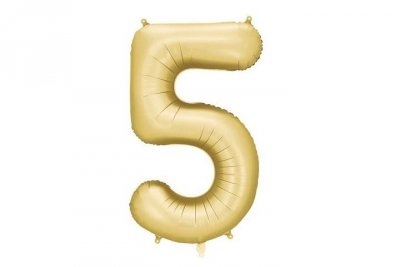 PARTYDECO Balon fol.Cyfra 5 86cm złoty mat 82847