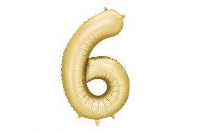 PARTYDECO Balon fol.Cyfra 6 86cm złoty mat 82854