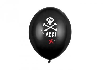 PARTYDECO Balony 30cm Piraci Pastel Black A6 05683