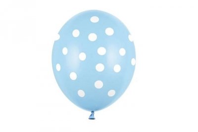 PARTYDECO Balony 30cm Kropki Pastel Baby Blue A50 92418