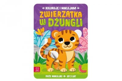 AKSJOMAT Koloruję i naklejam Zwierzątka w dżungli 3+ 41161