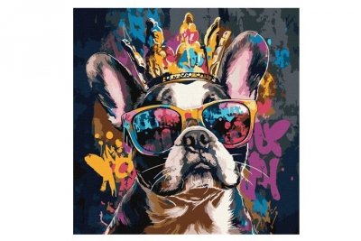 ART ACTIVE Malowanie po num.40x40 Jasny buldog 74107