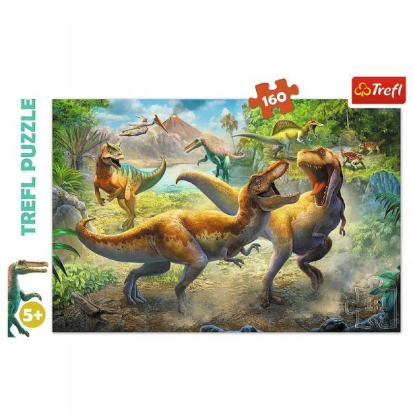 Trefl Puzzle 160 elementów Walczące Tyranozaury
