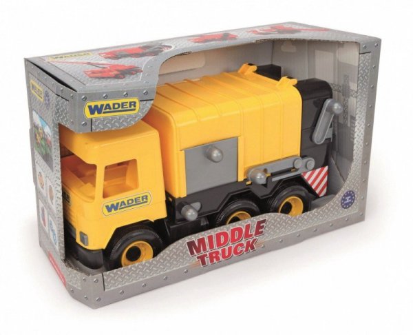 Wader Śmieciarka żółta 42 cm Middle Truck w kartonie