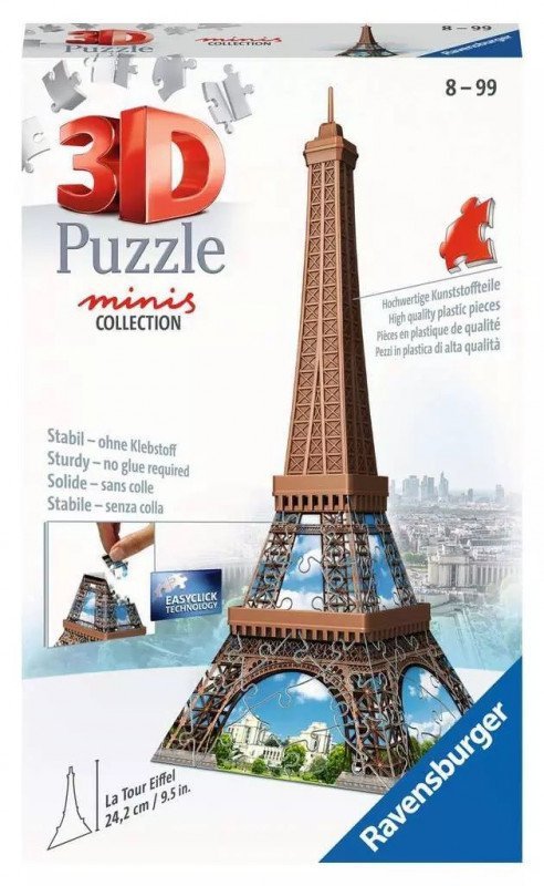 Ravensburger Polska Puzzle 54 elementy 3D Mini Budynki Wieża Eifla