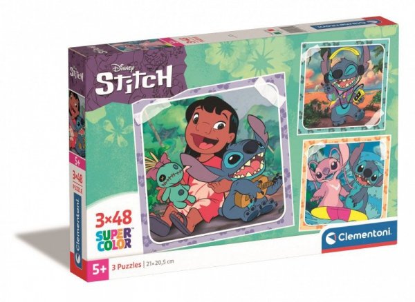Clementoni Puzzle 3x48 elementów Stitch