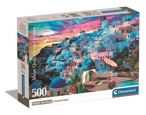 Clementoni Puzzle 500 elementów Compact Grecki widok