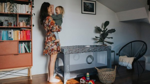 Lionelo Łóżeczko turystyczne Stefi Grey Concrete Multicolor