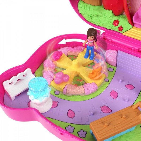 Mattel Zestaw figurek Polly Pocket Truskawkowy miś Zestaw kompaktowy