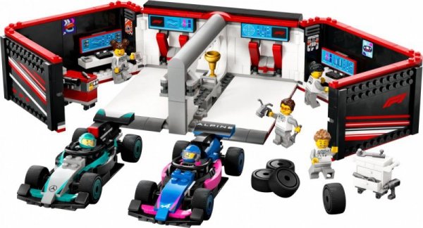 LEGO Klocki City 60444 F1 Garaż i bolidy Mercedes-AMG i Alpine
