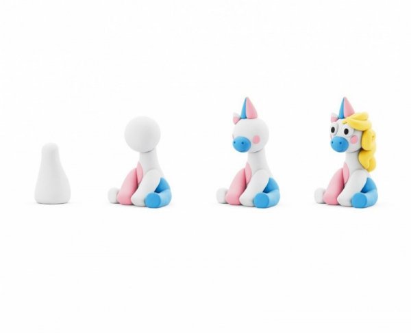 Tm Toys Masa plastyczna Hey Clay Jednorożce 3 pak, Lighty