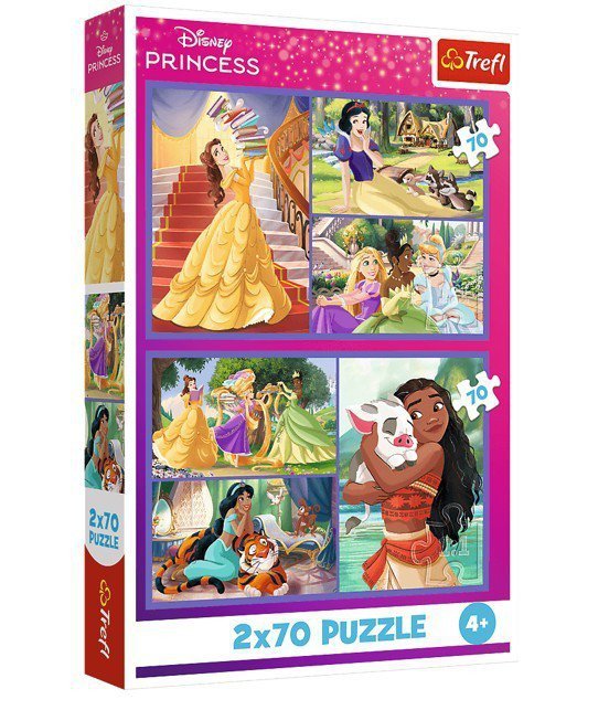 Trefl Puzzle 2x70 elementów Księżniczki Disneya Bajkowe dni