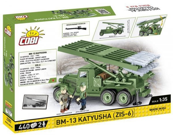 COBI 2280 Historical Collection WWII Wyrzutnia rakiet BM-13 Katyusha (ZIS-6) 440 klocków