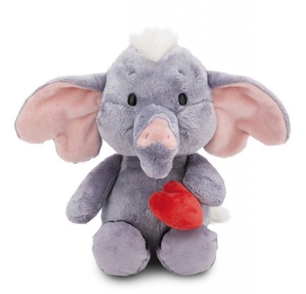 NICI 61486 Maskotka pluszowa Słoń Love ciemnoszary 32cm z magnesem w kształcie serca GREEN