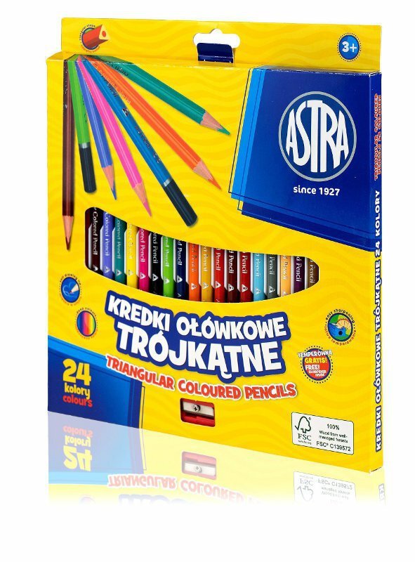 Kredki 24kol trójkątne Vision ASTRA