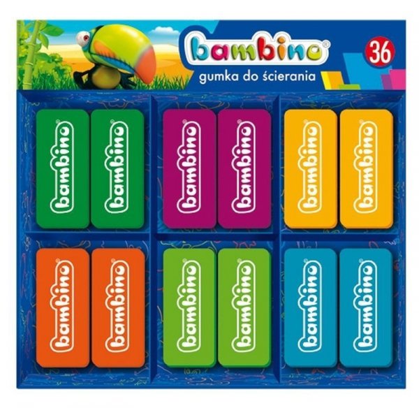 Gumka do ścierania Bambino MAJEWSKI p36, mix cena za 1 szt