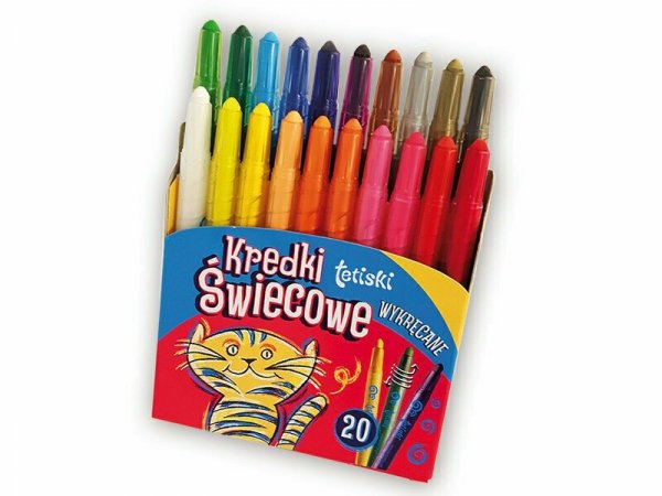 PROMO Kredki świecowe tetiski wykręcane 20 kolorów TETIS